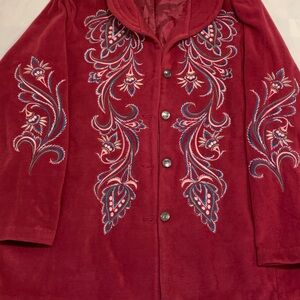 Bob Mackie Red Embroidered Cape